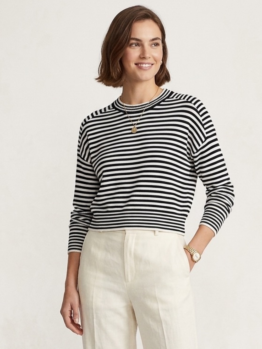 NWT Revolve One Grey Day Cotton Black White Striped Sweater Sweater Small